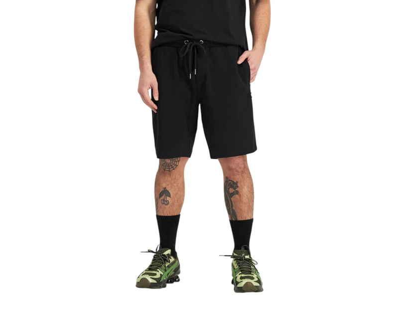 Mens Champion Legacy Tech Black Shorts Cotton/Polyester