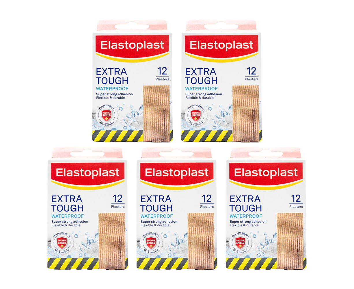 60pc Elastoplast Extra Tough Plasters Waterproof Bruise/Wound Bandage/Pad