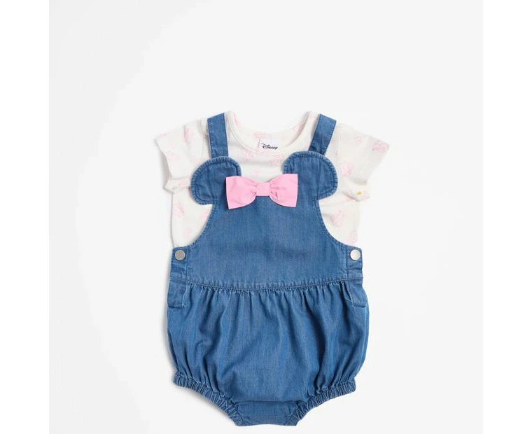 Baby Disney Minnie Mouse Shortall & Tee Set 2 Piece