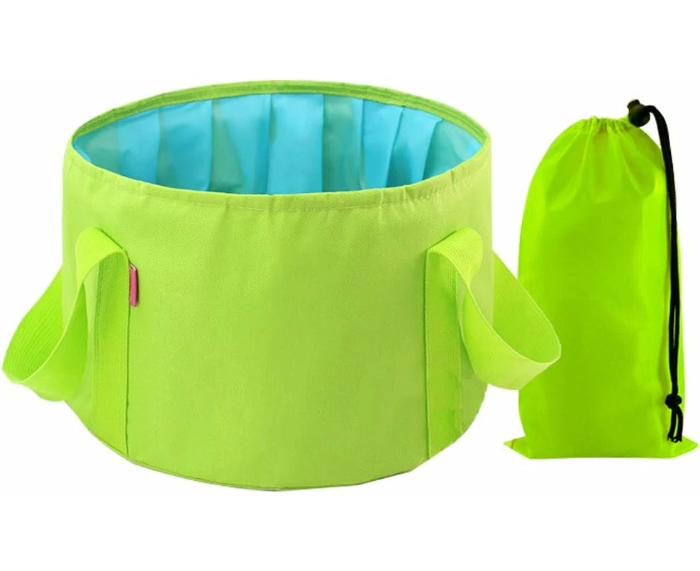 Baanuse Foldable Buckets, Sink Bucket Folding Water Bag, For Outdoor, Camping, Garden, Fishing, Beach, Picnics, 15L Green