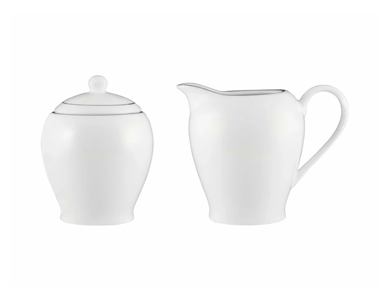 Maxwell & Williams White Platinum Sugar & Creamer Set - White/Platinum