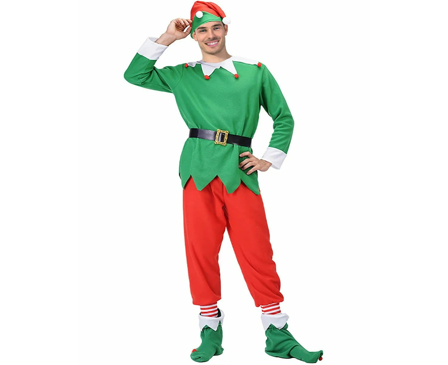 Adult Santa Elf Mens Costume