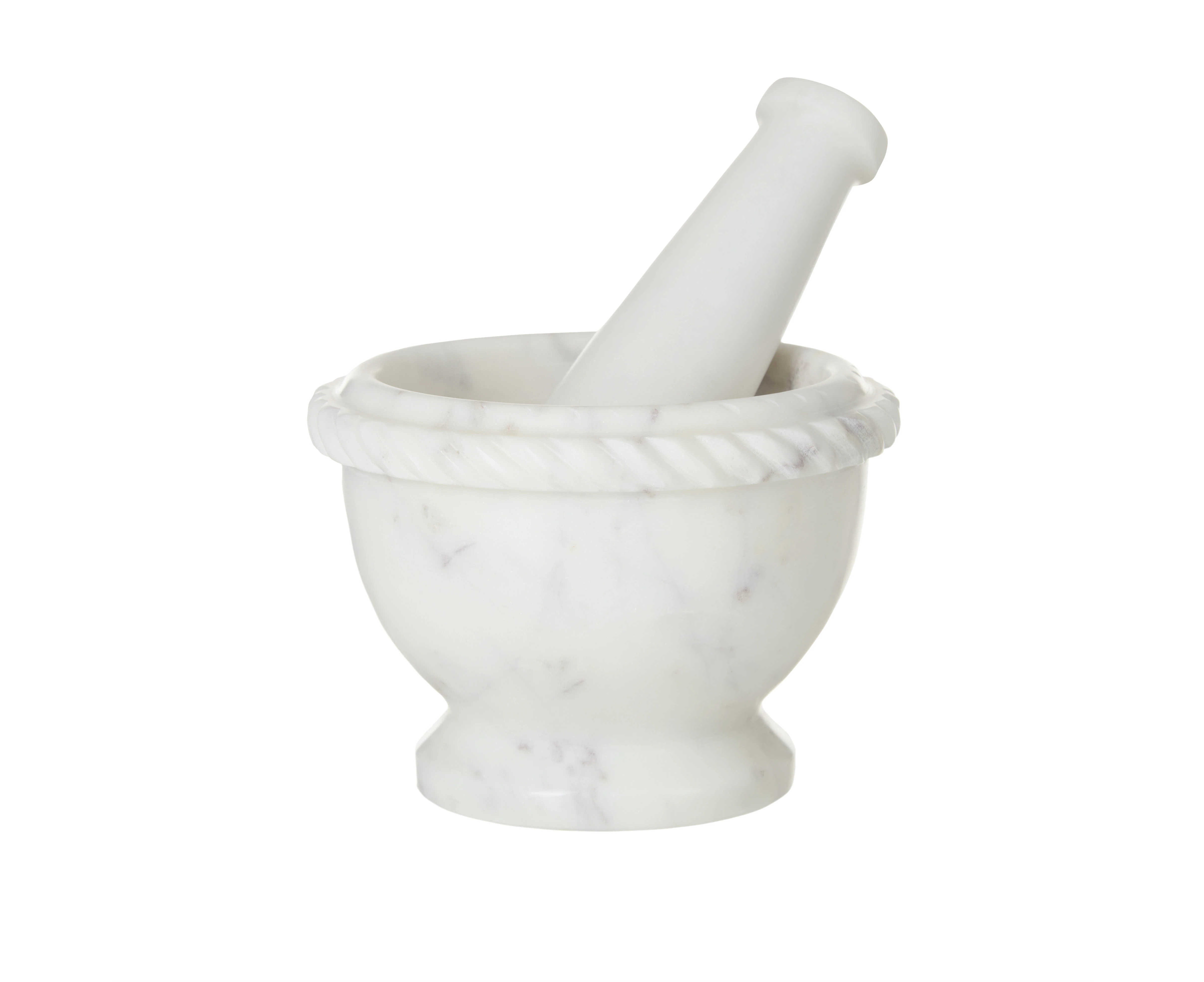 Society Home Margot Marble Mortar and Pestle Unpolished Herb Spice Grinder White