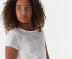 Calvin Klein Girls' Dimension Monogram Tee / T-Shirt / Tshirt - White