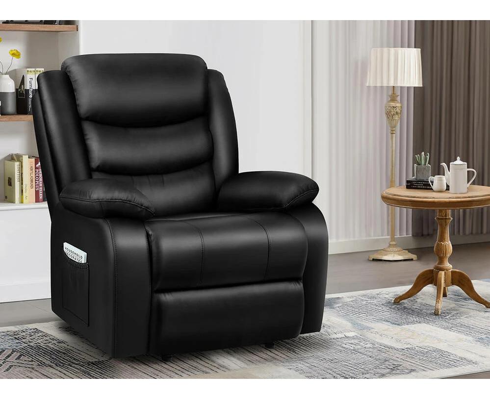 ALFORDSON Recliner Chair Armchair Lounge Sofa Padded Single Couch Leather Black