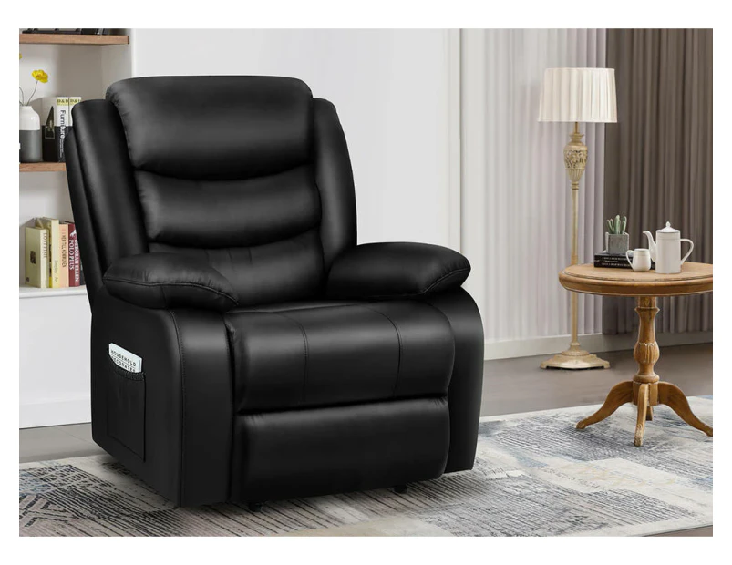 ALFORDSON Recliner Chair Armchair Lounge Sofa Padded Single Couch Leather Black