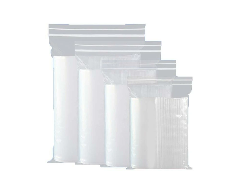 100X Bulk Clear Resealable PE Plastic Zip Bags