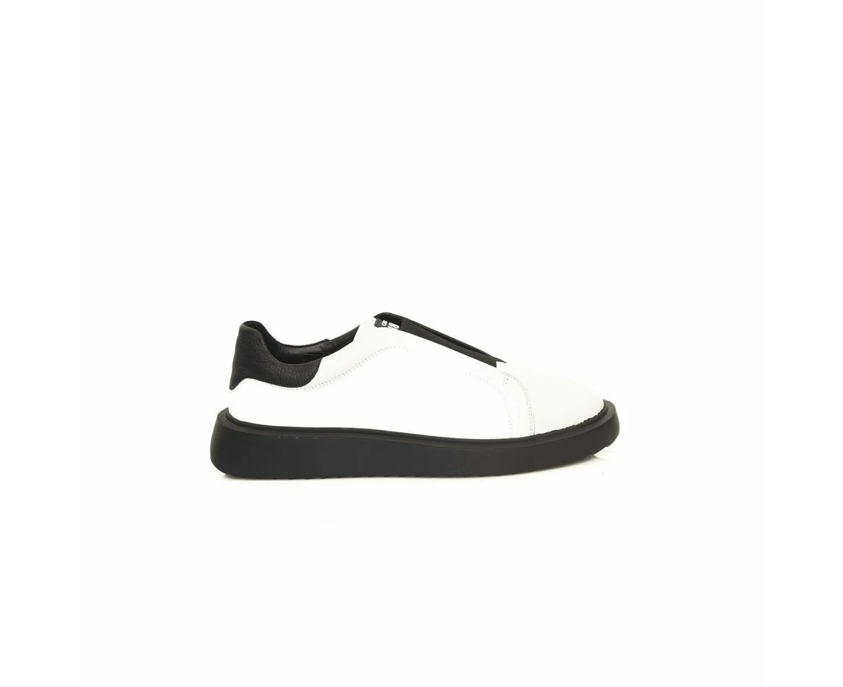 Cerruti 1881 White Calf Leather Men Sneaker