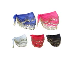 1X 3Rows Belly Dance Dancing Hip Scarf Belt Chain Skirt Golden Tone 98 Coin Bead