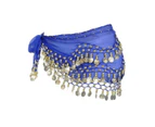 1X 3Rows Belly Dance Dancing Hip Scarf Belt Chain Skirt Golden Tone 98 Coin Bead