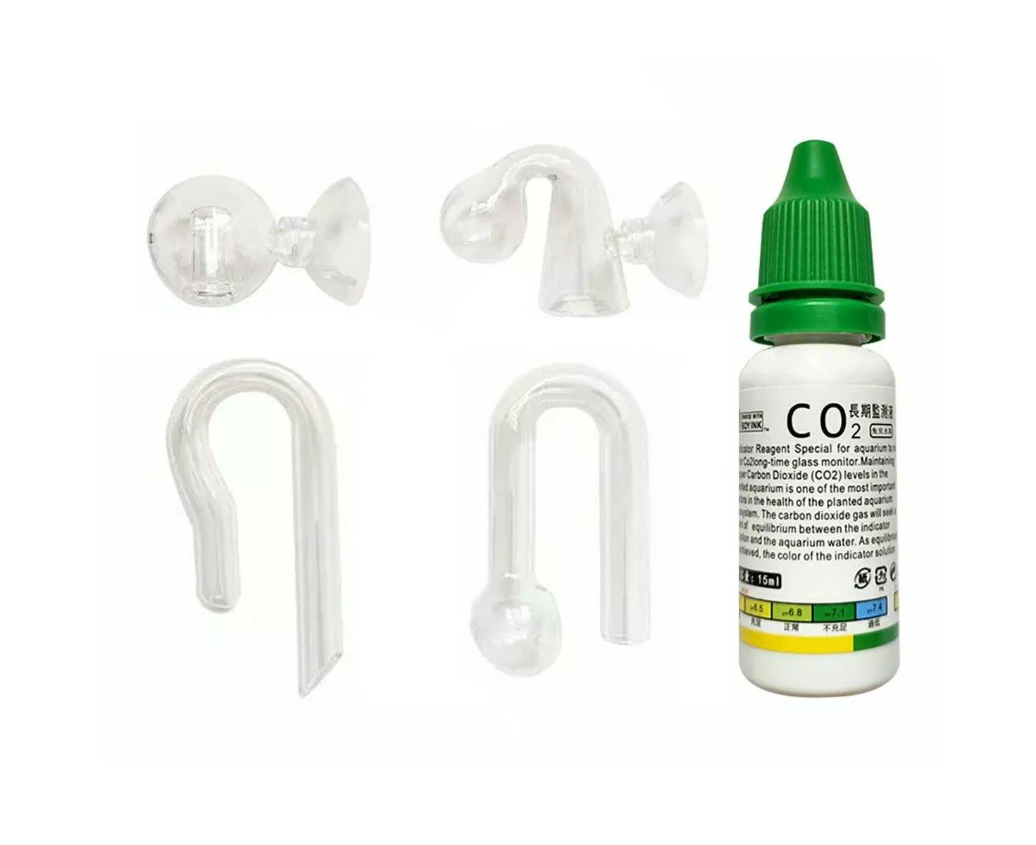 Aquatic CO2 Drop Checker Glass Aquarium Monitor Kit Accurate Fish Tank Tester