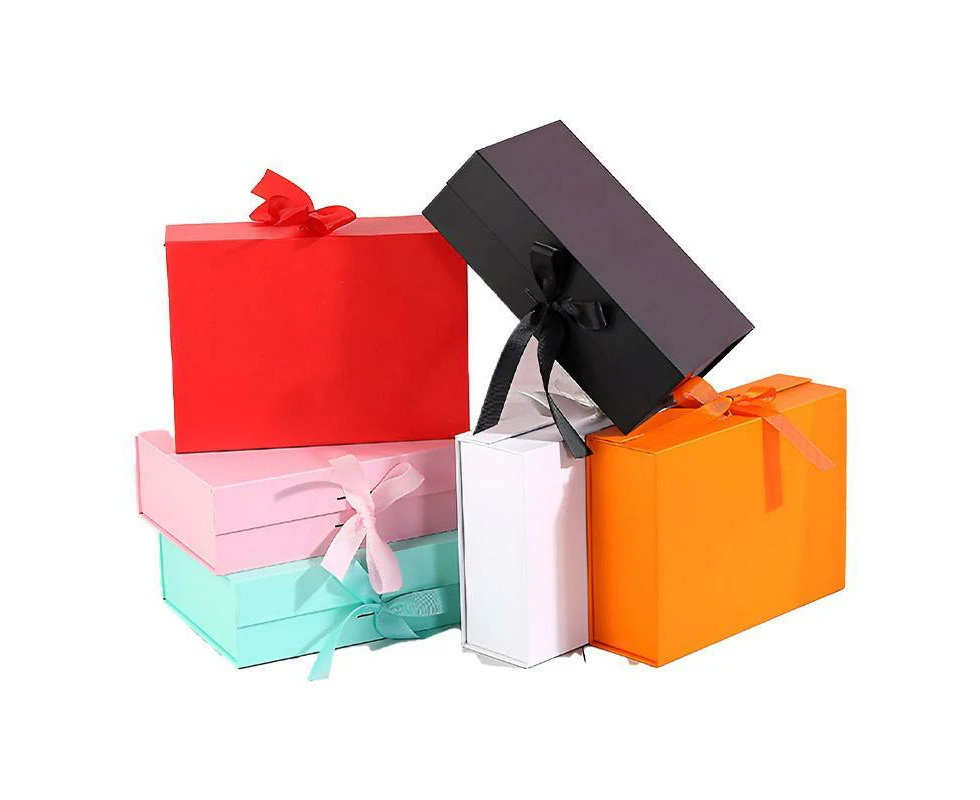 5X Medium Multiple Colors Premium Gift Boxes Magnetic Closure Box Ribbon Hamper