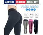 Women Yoga Pants Leggings High Waist Anti Cellulite Butt Lift Gym Fitness Black