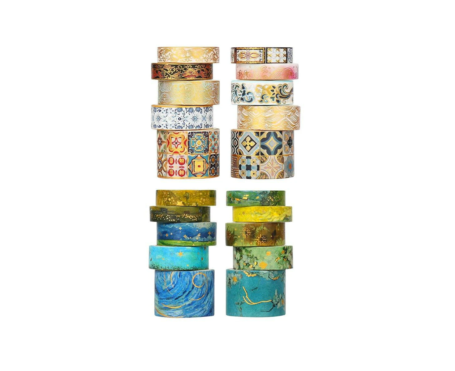 Gold Foil Washi Tape Set Decorative Craft Tape for Gift Wrapping Scrapbooking