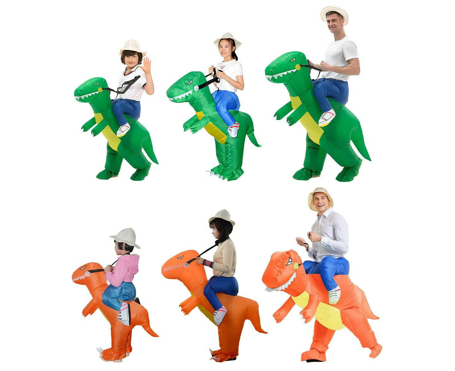 Dinosaur Suit Kid Rider Green Dinosaur Costume Inflatable Party Adult Halloween