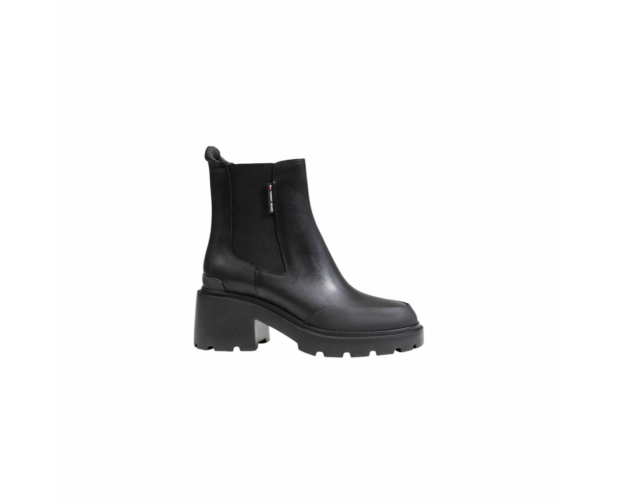 Tommy Hilfiger Jeans Black Leather Boot