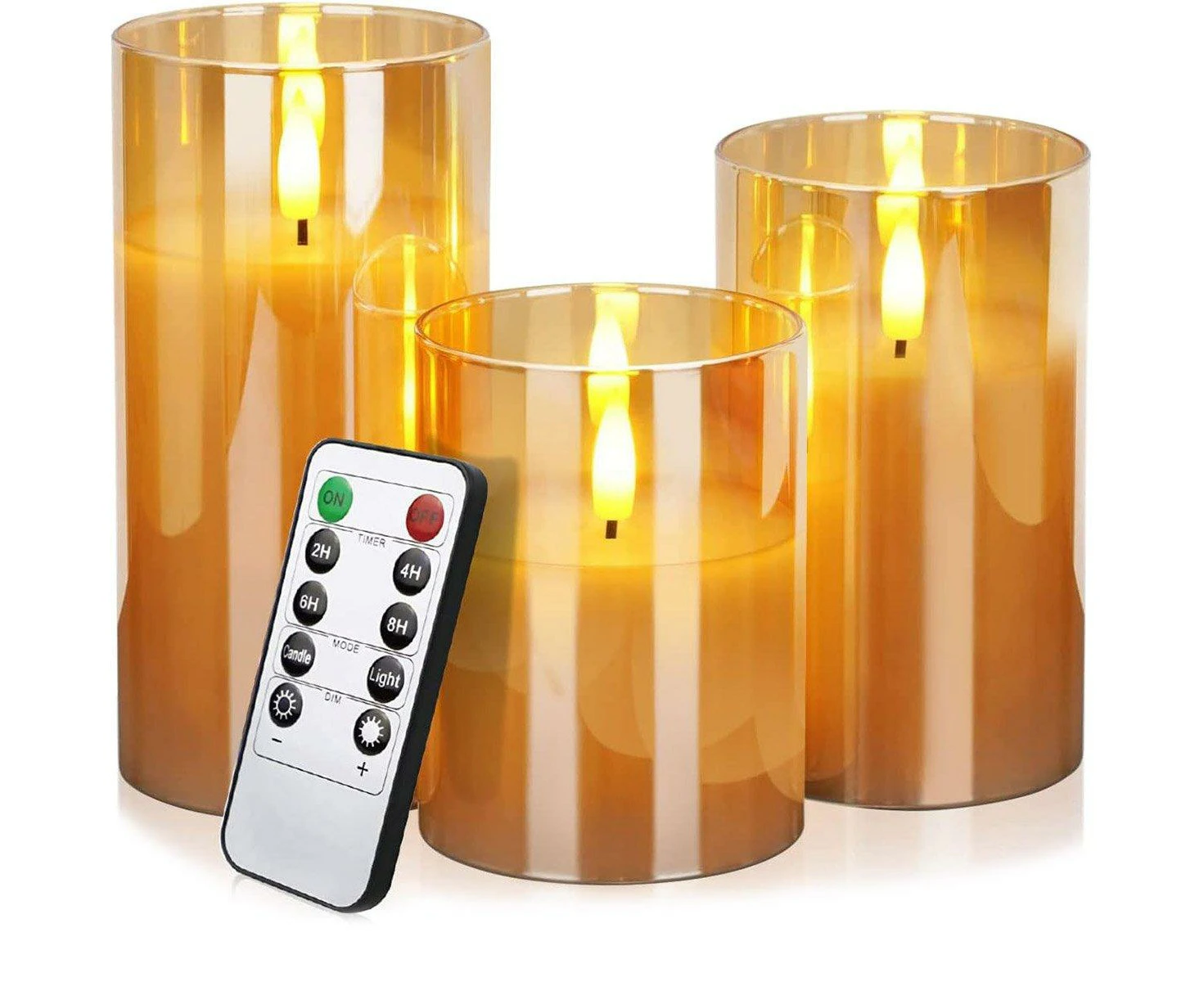 Led Flameless Electric Candle Lamp Acrylic Glass Simulation Flickering Christmas