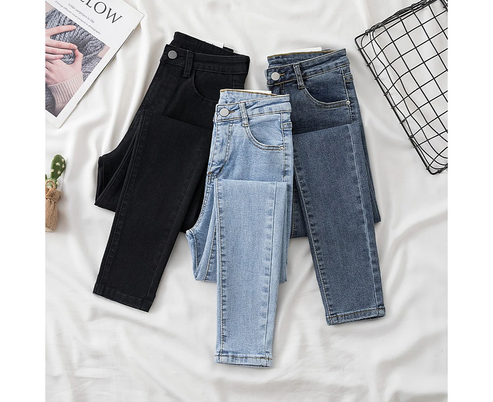 High-Waisted Jeans For Women, Slim-Fitting, Spring, Autumn And Summer New Style, Tight-Fitting, Slimming, High-Elasticity, Nine-Point Pencil Pants