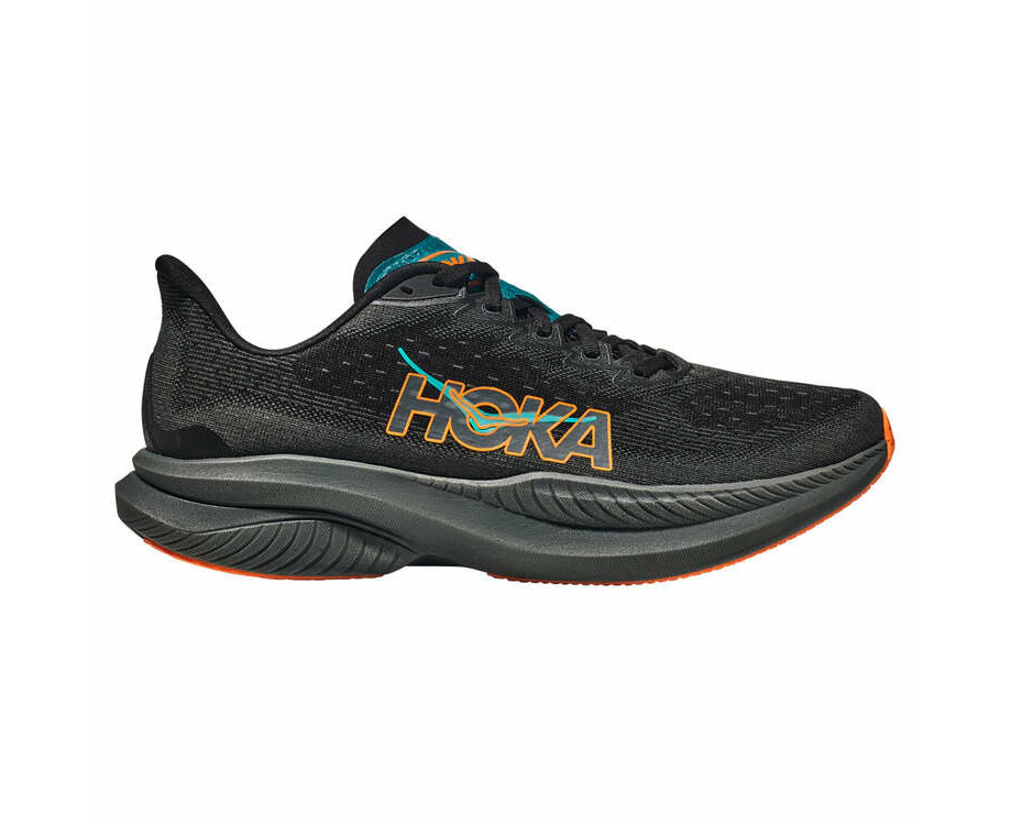 HOKA Mach 6 Mens Running Shoes - Black/Orange