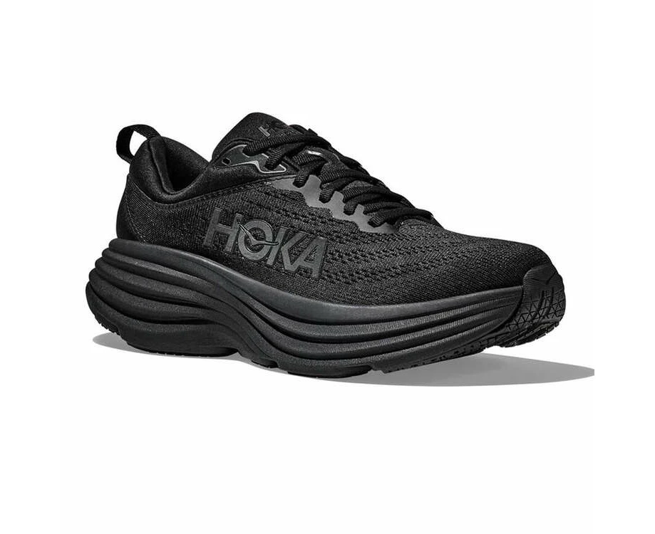 Hoka Bondi 8 2E Mens Running Shoes - Black/Black