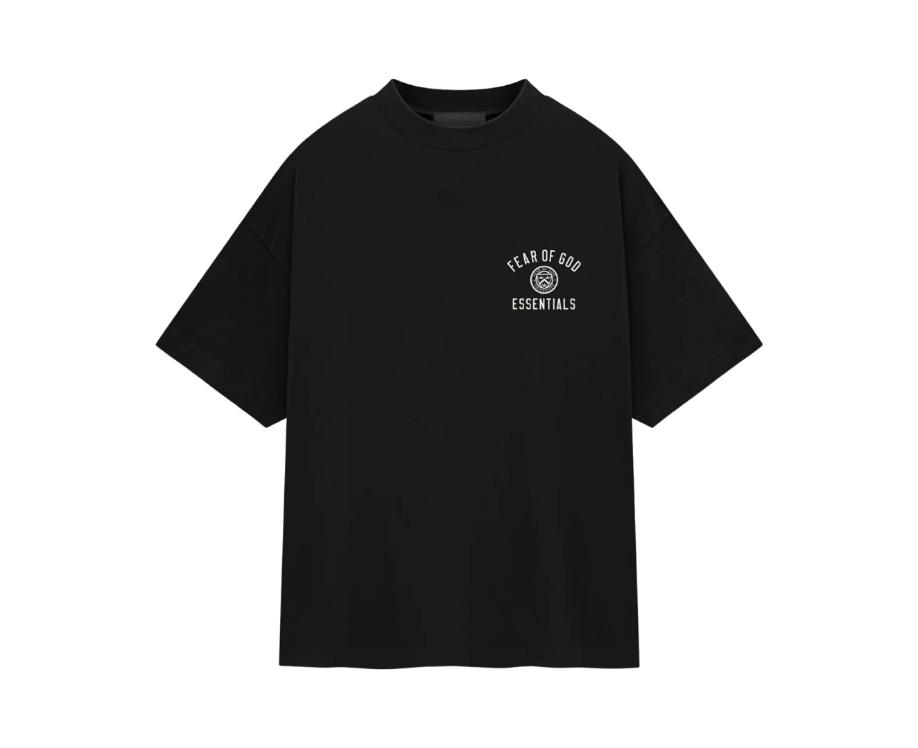 FEAR OF GOD ESSENTIALS Crest Logo Jersey Crewneck T-Shirt - Black (Holiday 2024)