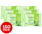 6 x 25pk Simple Kind To Skin Biodegradable Cleansing Facial Wipes