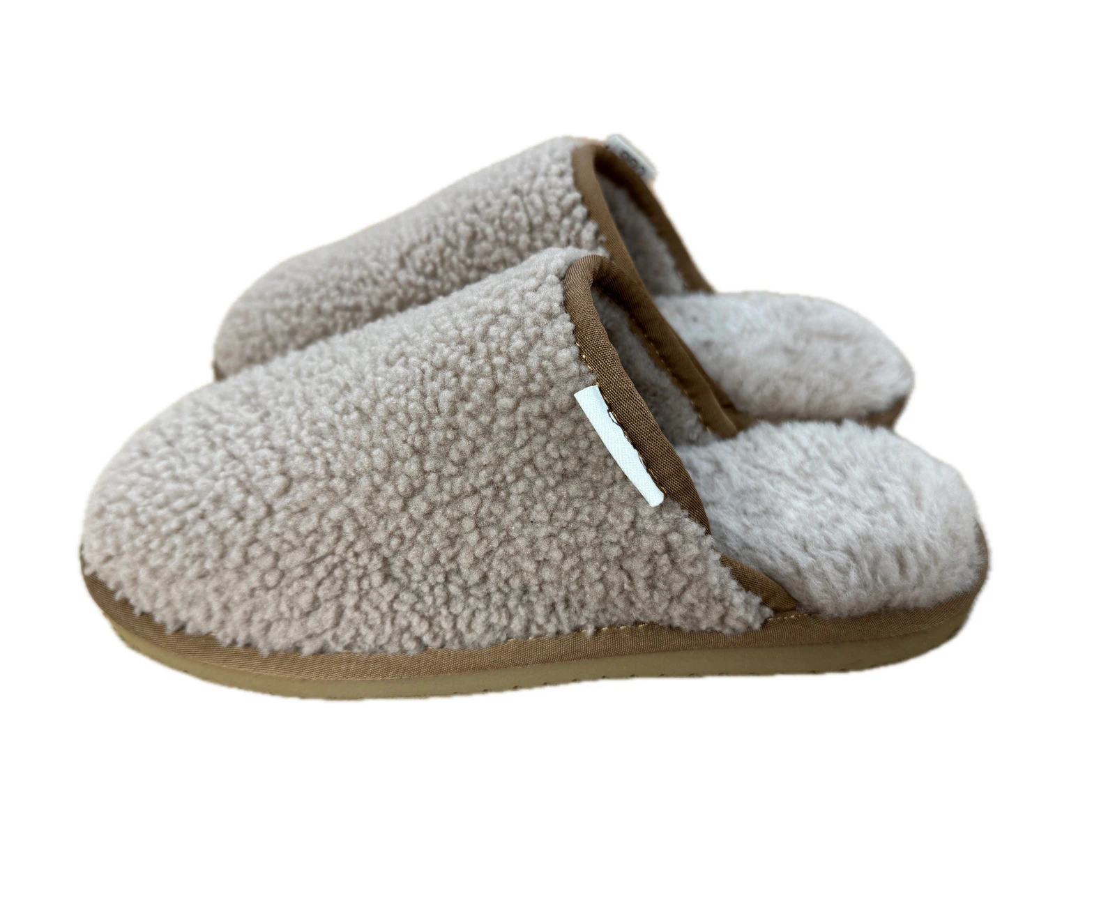 100% Australian Merino Sheepskin Curly Scuffs Moccasins Boucle Slippers Slip On UGG - Chestnut