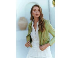 JAASE PLUS Pistachio Faux Suede Jodi Jacket