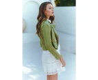 JAASE PLUS Pistachio Faux Suede Jodi Jacket