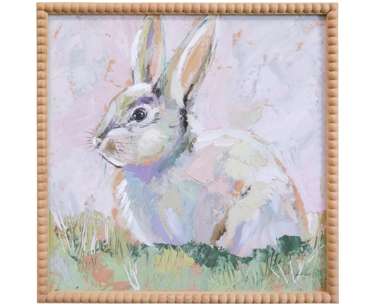 LVD Framed Canvas Home/Room/Loung Wall Hanging Art Decor 40x40cm Rabbit