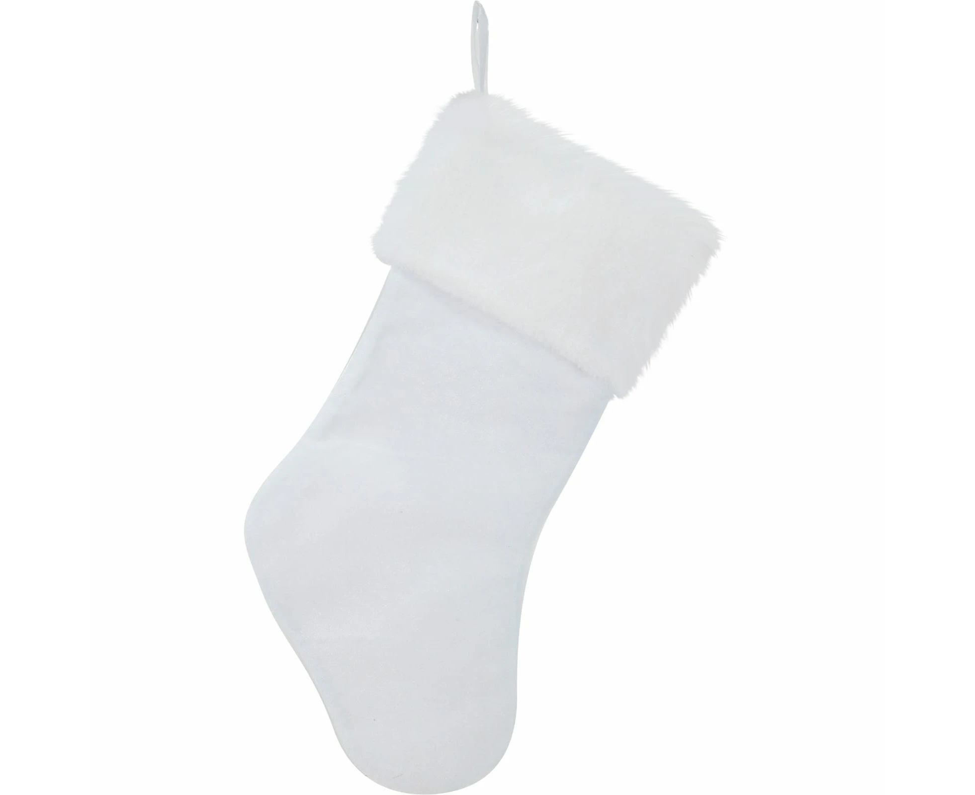 Winter White Plush Christmas Stocking