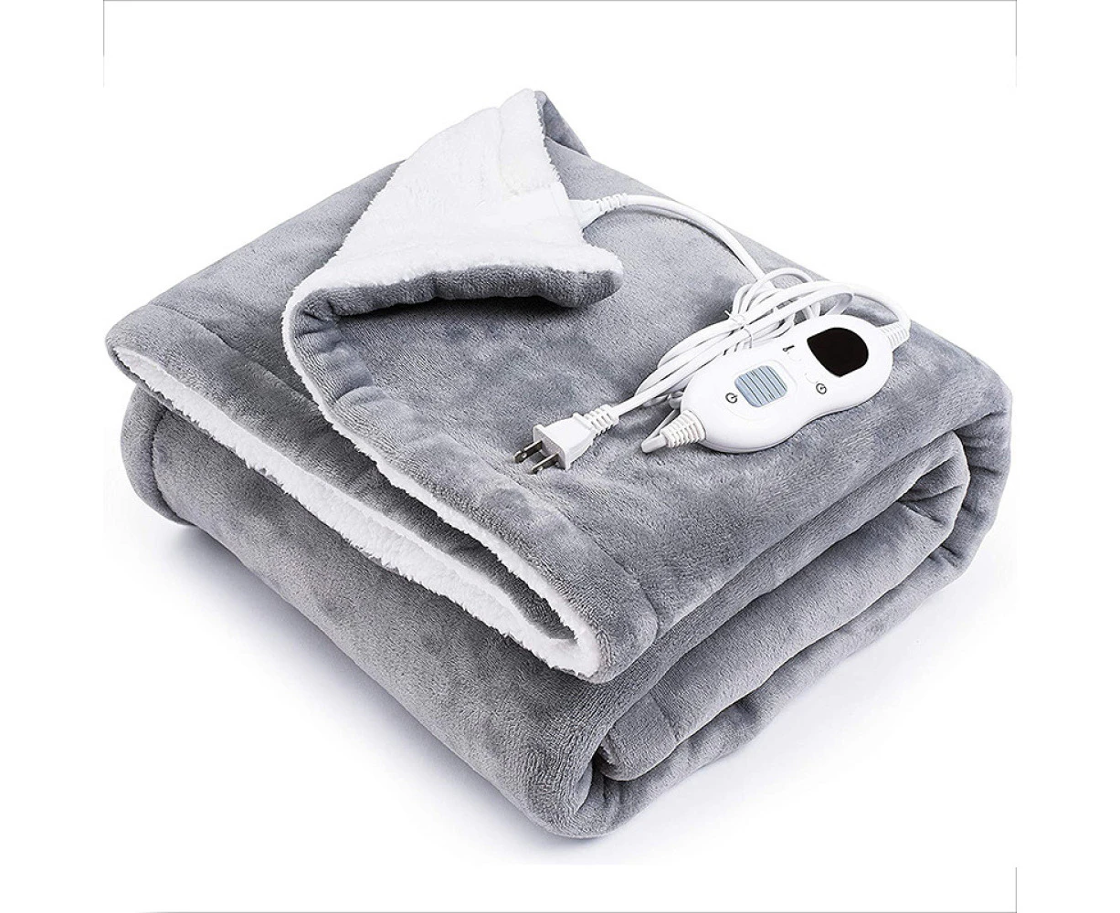 Plush Electric Blanket 185 X 135 Cm, Heat Underbed With 10 Adjustable Temperature Levels 9 Hours Timer, Electric Heat Blanket Heated Blanket