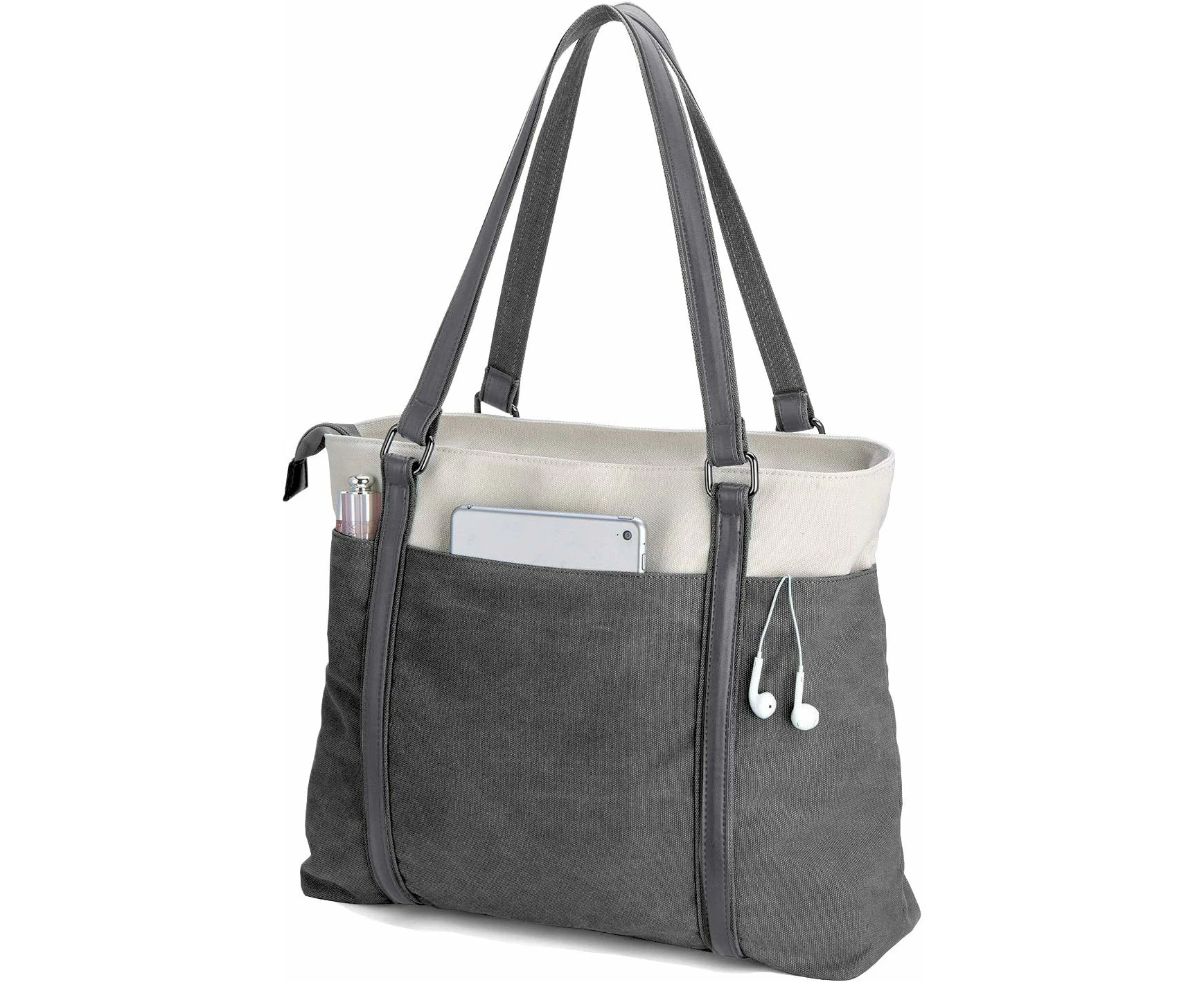 WSECOMM Women's Work Bag with Laptop Compartment Zipper Pockets Teacher Totes Purse