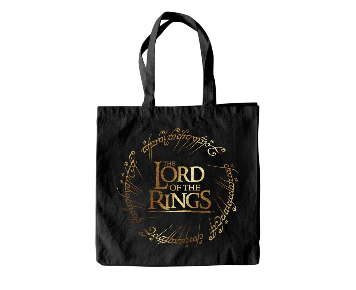 Lord Of The Rings Gold Foil Tote Bag (Black) - HE2958