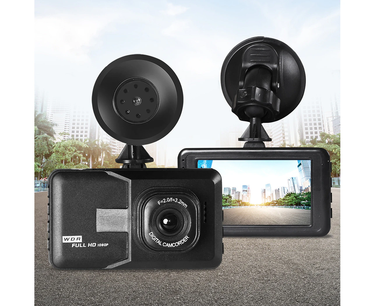 Manan FHD Dash Camera Video DVR Car Recorder 1080P LCD +32GB Card 11 Language