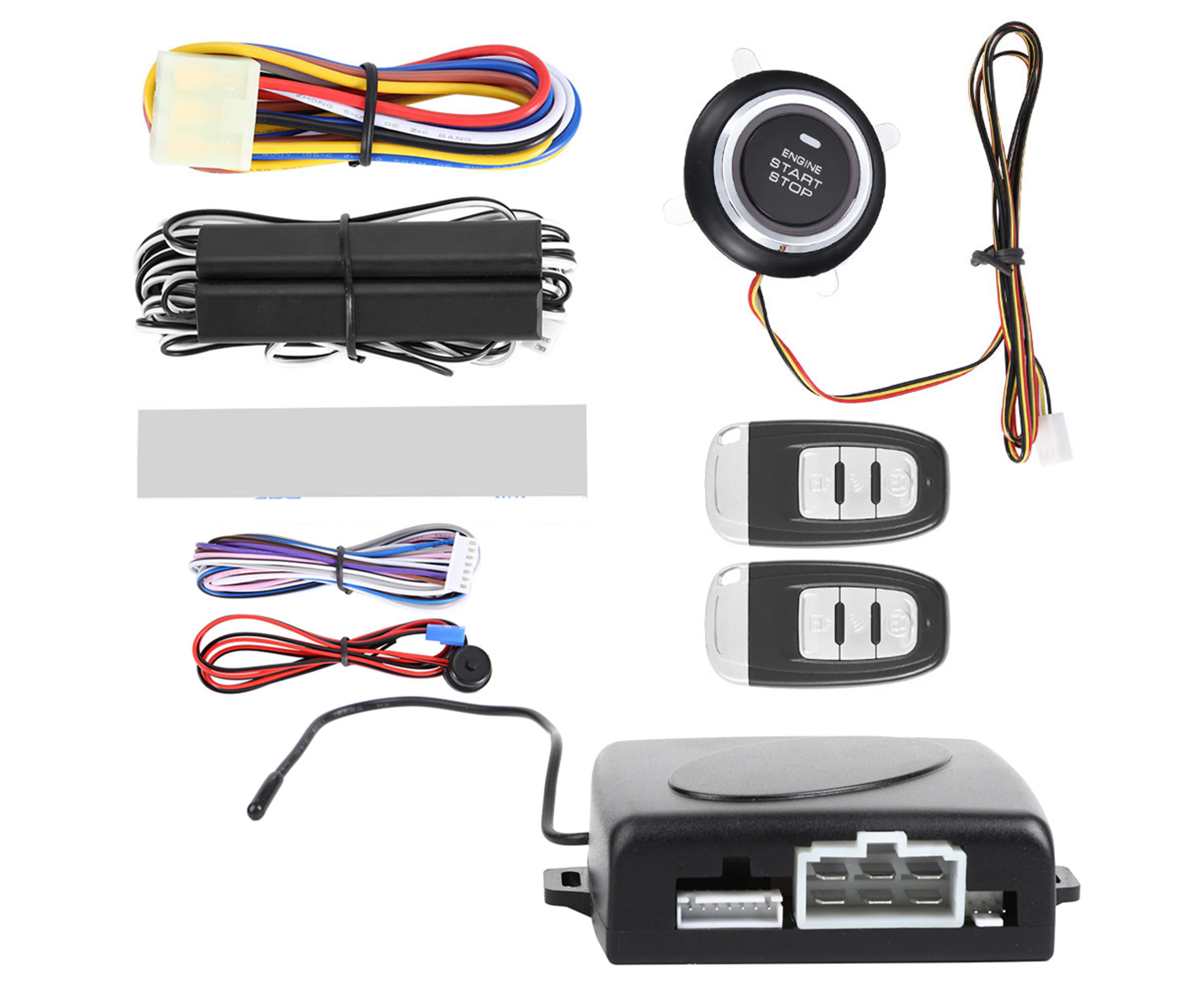 Oneway Remote Start Push Button Keyless Entry System Kit 12V Car Alarm System Engine