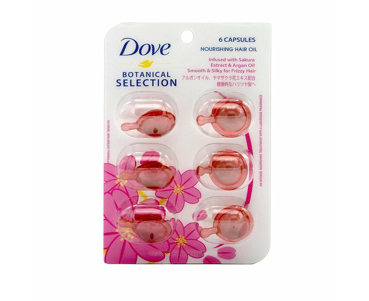 Dove Botanical Selection Nourishing Hair Oil Infused With Sakura Extract & Argan Oil 6 Capsules x 1ml