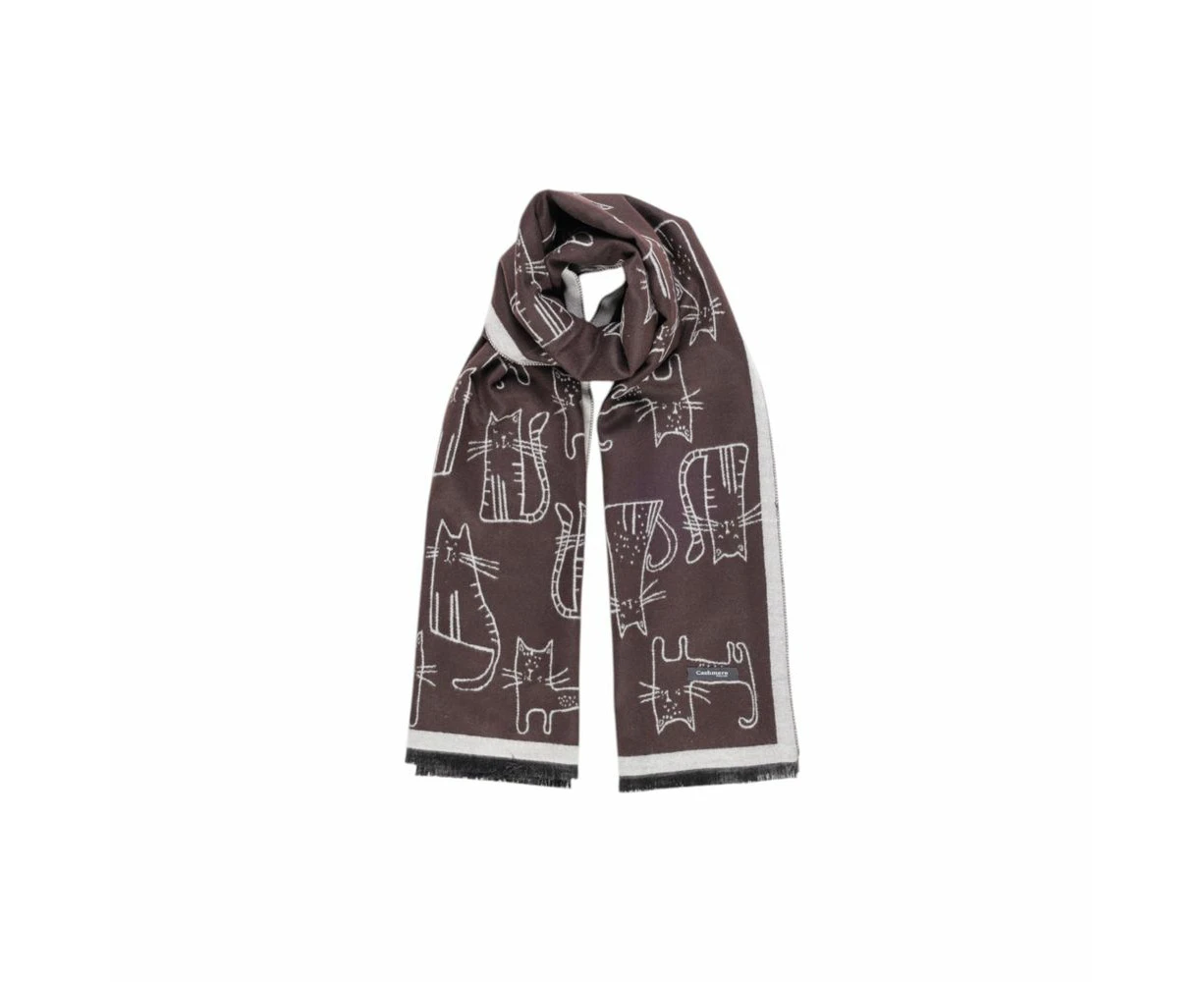 Sandro Ferrone Brown Viscose Scarf