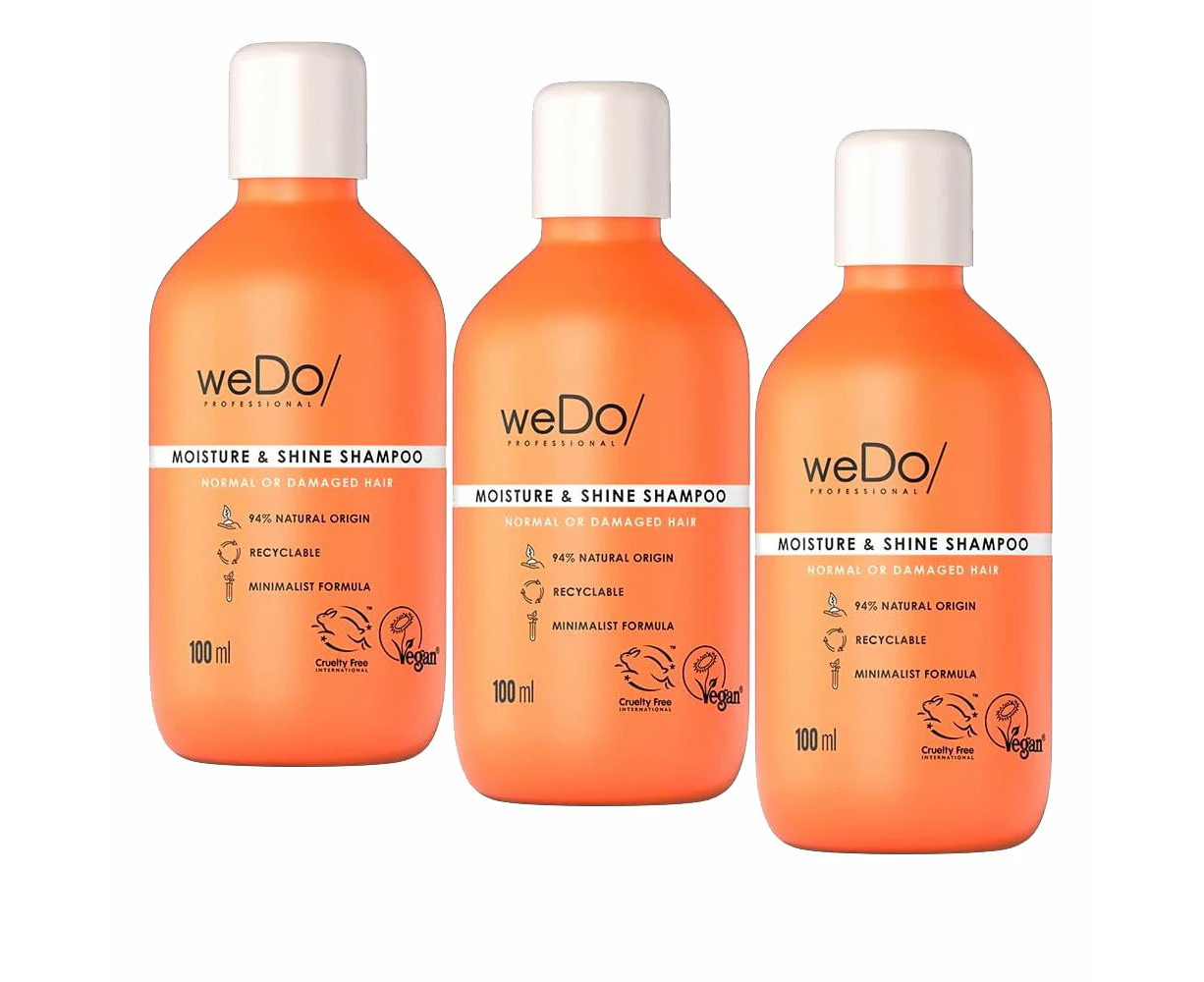 3pk weDo Professional Moisture & Shine Shampoo Normal or Damaged Hair 100mL