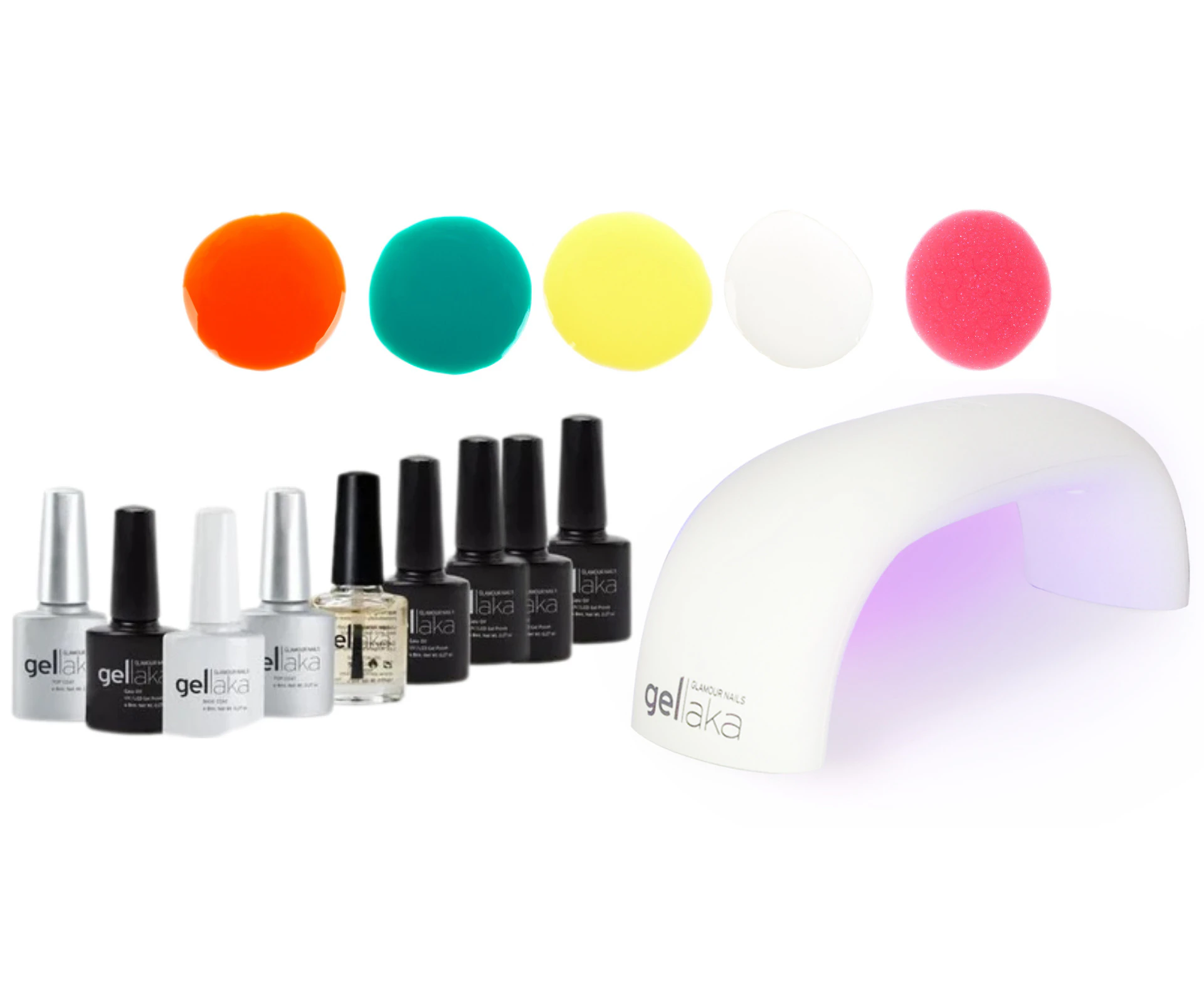 Gellaka 10-Piece Pro Matte Or Shine Gel Nail Kit - Sunkissed Summer