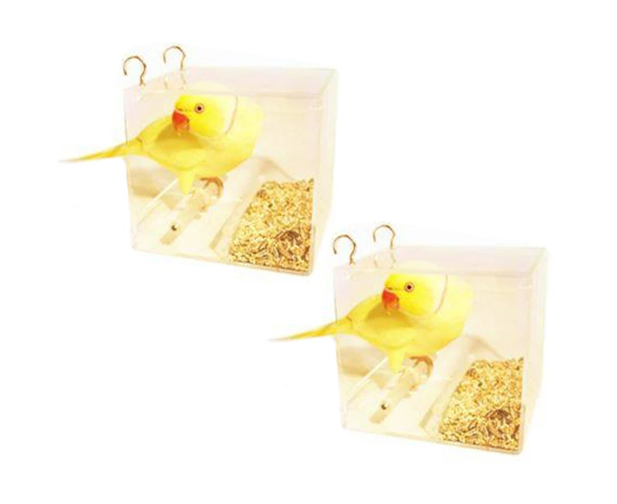 2x SeedMate Home Garden/Outdoor Acrylic Hanging Bird/Animal Feeder Small Clear