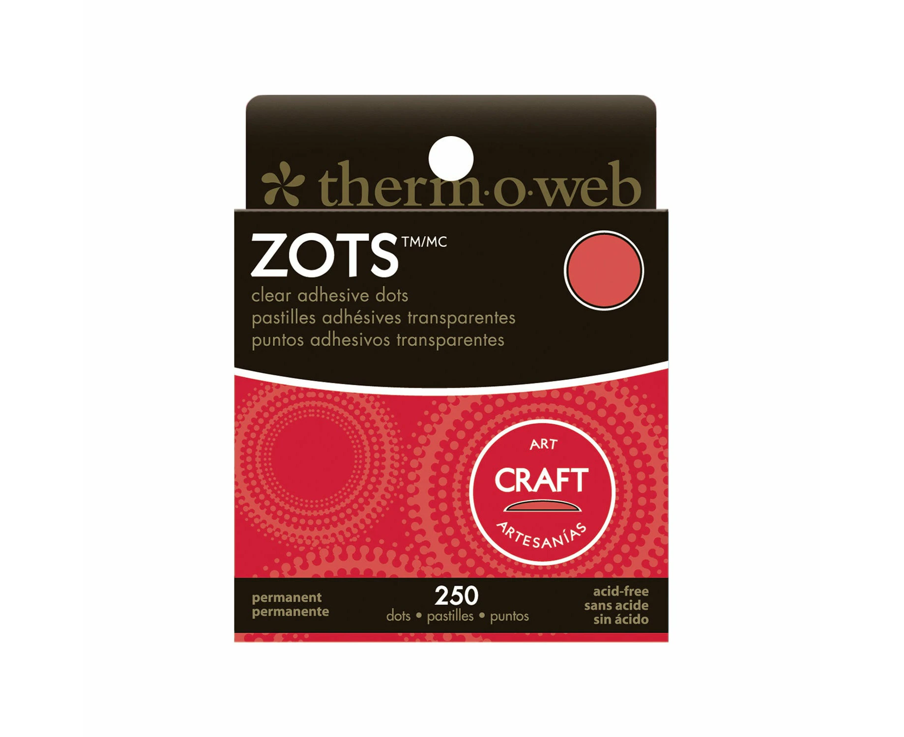 Thermoweb Zots Clear Adhesive Dots-Craft 1/2"x 1/16" Thick 250/Pkg