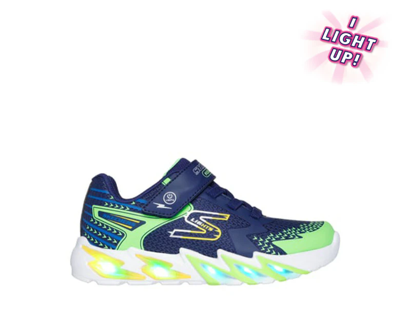 Skechers Boys' S-Lights Flex-Glow Bolt Light-Up Sneakers - Navy/Multi