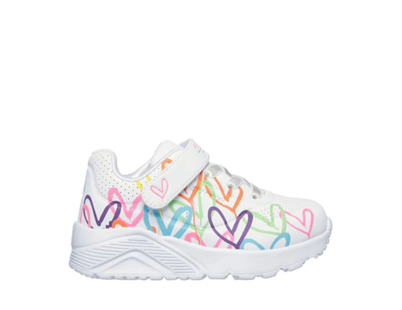 Skechers x JGoldcrown Toddler Girls' Uno Lite Sneakers - White/Multi