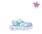 Skechers Toddler Girls' Heart Lights Light-Up Sandals - Aqua/Multi