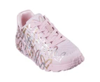 Skechers x JGoldcrown Girls' Uno Lite Metallic Love Sneakers - Mauve/Multi