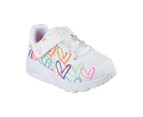 Skechers x JGoldcrown Toddler Girls' Uno Lite Sneakers - White/Multi