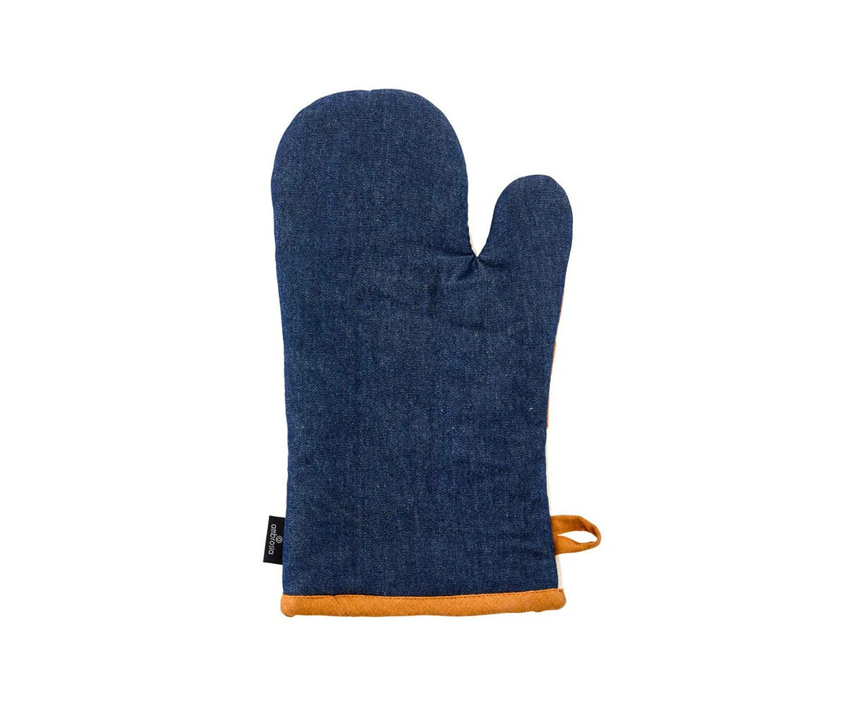 Ambrosia Oven Glove - Denim/Check