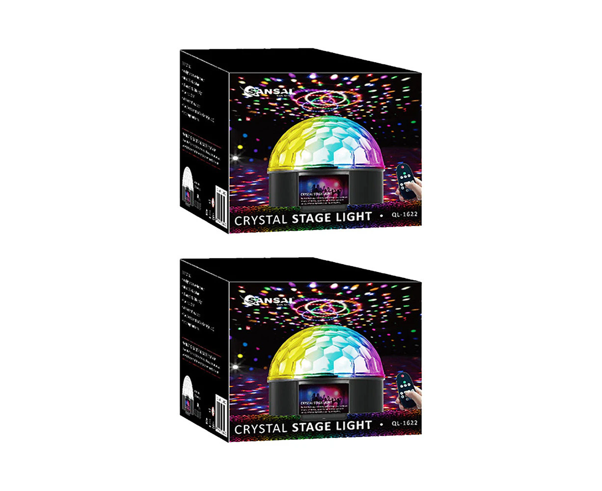 2x Sansai USB Powered Portable Multi-Feature LED Crystal Party Stage Light