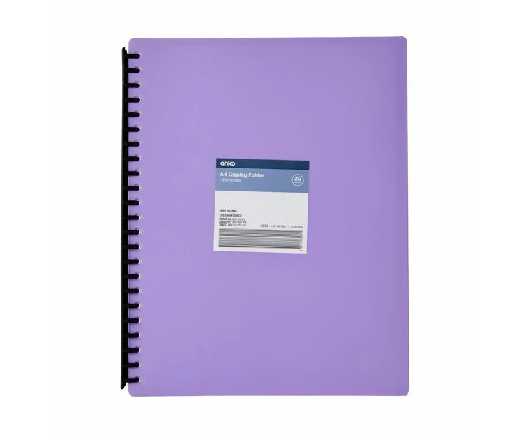 A4 Display Folder, Lilac - Anko